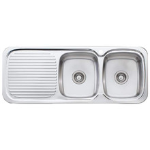 Lakeland 1200mm Double Stainless Steel Kitchen with Left Drainer