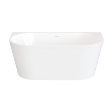 Naples Gloss White Acrylic Back To Wall Bath with Overflow