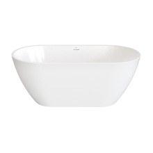 Naples Gloss White Acrylic Freestanding Bath with Overflow