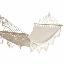 White Zimi Macrame Cotton Hammock