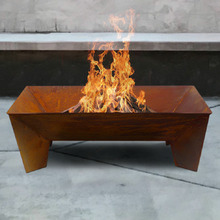Nevada Rectangular Rust Fire Pit