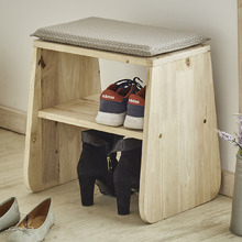 Deacon Rubberwood Shoe Rack with Cushion