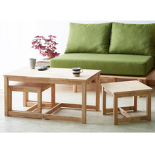 3 Piece Karina Rubberwood Coffee Table Set