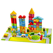 Onshine 100 Piece City Wooden Building Blocks Set