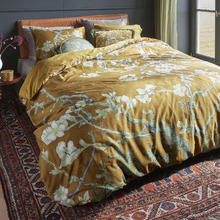 Ochre Blossoming Cotton Sateen Quilt Cover Set