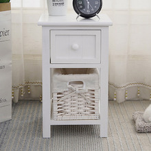 Eloisa Bedside Table with Wicker Basket