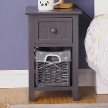 Eloisa Bedside Table with Wicker Basket