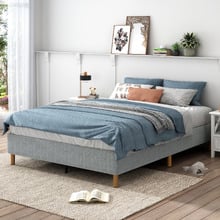 Light Grey Rylee Steel Bed Base