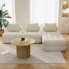 Ella 4 Seater Boucle Sofa & Ottoman Set