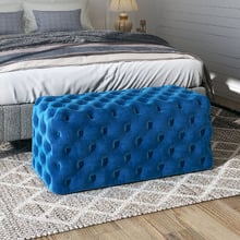 Athena Velvet Ottoman Bench