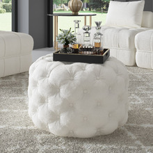 Athena Round Boucle Ottoman