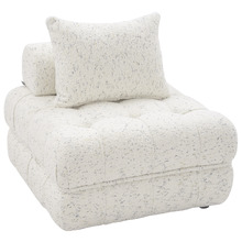 Beige Ella 120cm Wool-Blend Lounge Chair