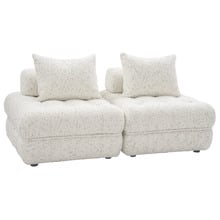 Beige Ella 120cm Wool-Blend Lounge Chairs (Set of 2)
