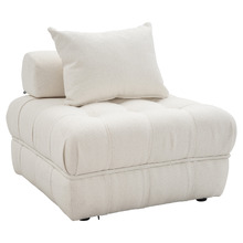 White Ella 120cm Boucle Lounge Chair