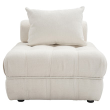 White Ella 120cm Boucle Lounge Chair