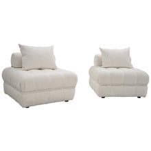 White Ella 120cm Boucle Lounge Chairs (Set of 2)