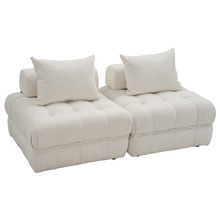 White Ella 120cm Boucle Lounge Chairs (Set of 2)