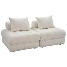 White Ella 120cm Boucle Lounge Chairs (Set of 2)