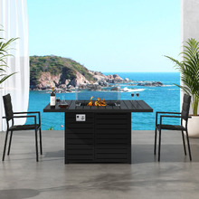 135.5cm Brinley Aluminium Outdoor Gas Patio Heater Table