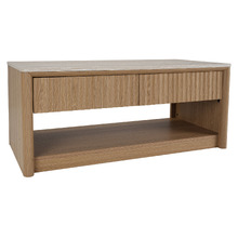Sadie Rectangular Travertine-Look Coffee Table