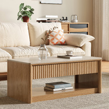 Sadie Travertine-Look Coffee Table