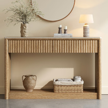 Sadie Travertine-Look Console Table