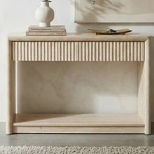 Clara Travertine-Look Console Table