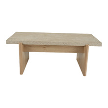 Sally Rectangular Travertine-Look Coffee Table