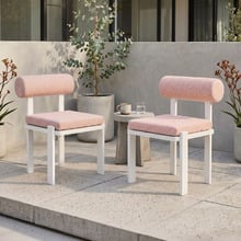 Davion Boucle Outdoor Dining Chairs (Set of 2)