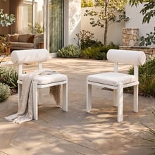 Davion Boucle Outdoor Dining Chairs (Set of 2)