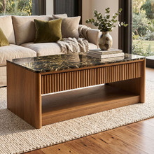 Alyssa Rectangular Marble-Look Coffee Table
