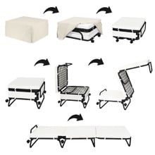 Foldlux Convertible Ottoman Sofa Bed with Castors & Slipcover