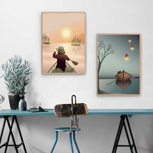 Canoeing on The Lake Unframed Poster Print