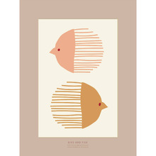 Bird & Fish Unframed Paper Print Wall Art