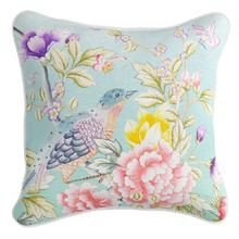 Oriental Romance Linen-Blend Cushion Cover