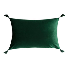 Emerald Tasselled Velvet Cushion Cover