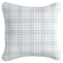 Check Square Linen-Blend Cushion Cover