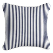 Ticking Stripe Square Linen-Blend Cushion Cover
