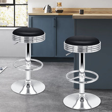 Sade Faux Leather Adjustable Swivel Barstools (Set of 2)