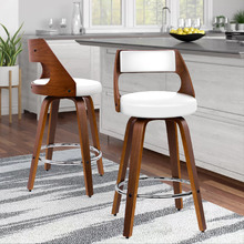 65cm Davian Faux Leather Swivel Bar Stools (Set of 2)