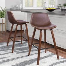 65cm Demari Faux Leather Bar Stools (Set of 2)