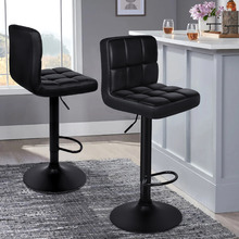 Randolph Swivel Faux Leather Adjustable Barstools (Set of 2)