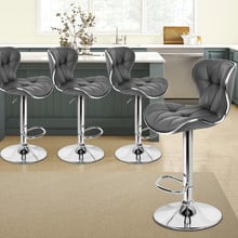 Luna Faux Leather Adjustable Barstools (Set of 4)