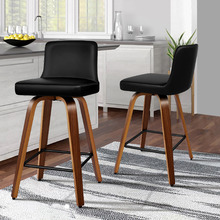 65cm Norris Faux Leather Swivel Barstools (Set of 2)