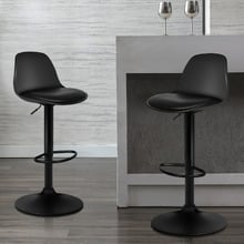 Povel PU Leather Adjustable Barstools (Set of 2)