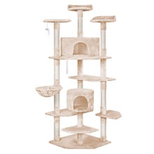 202cm Fir Wood & Plush Cat Scratching Tree