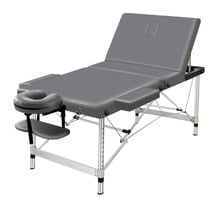 Grey Carson 65cm Faux Leather 3 Fold Lift Up Massage Table