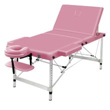Pink Carson 85cm Faux Leather 3 Fold Massage Table