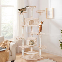 202cm Fir Wood & Plush Cat Scratching Tree
