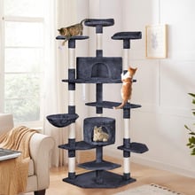 202cm Fir Wood & Plush Cat Scratching Tree